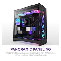 NZXT skříň H9 Flow ARGB+ dvoukomorová ATX / 6xRGB 140 mm / 1x 120mm fan / prosklená / controller / černá