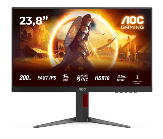 AOC MT 23,8" 24G4HA - 1920x1080,IPS,200Hz,HDR10,2xHDMI,1xDP,Repro,Pivot