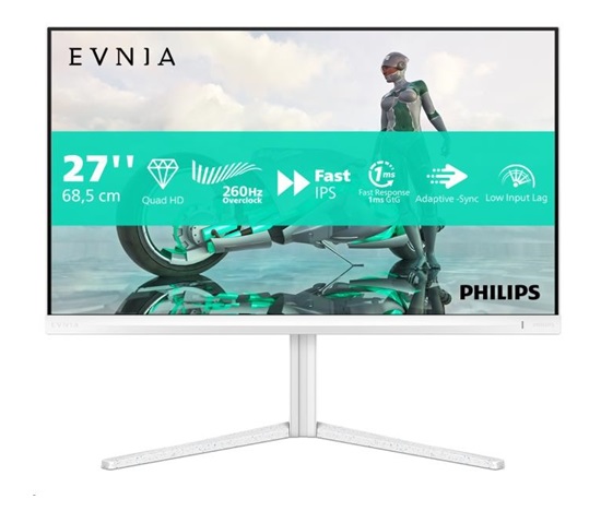 Philips MT 27" 27M2N3501PA - 2560x1440,Fast IPS,240Hz (OC 260Hz),2xHDMI,1xDP,Repro,Pivot,Bílá