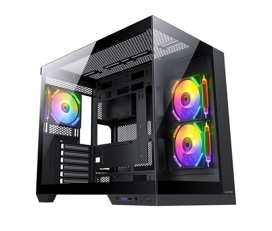 1stCOOL skříň DREAMER, Mid Tower, AU, USB 3.0, USB-C, 3x 120mm ARGB Fan, černá