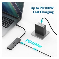 Acer 5IN1 Type- C dongle,HDMI,USB3.0,USB-C,100W PD,Dark Silver