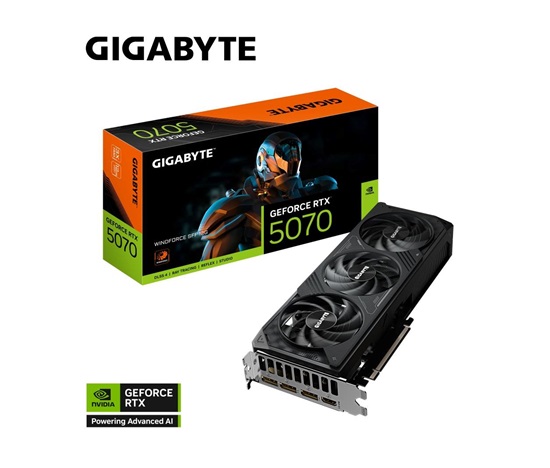 BAZAR - GIGABYTE VGA NVIDIA GeForce RTX 5070 WINDFORCE 12G, 12G GDDR7, 3xDP, 1xHDMI - Po opravě (Bez příšlušenství)