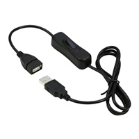 PREMIUMCORD Prodlužovací kabel USB 2.0 s vypínačem, 1m, černá