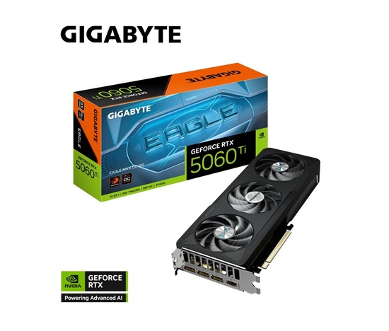 GIGABYTE VGA NVIDIA GeForce RTX 5060 Ti EAGLE MAX OC 16G, 16G GDDR7, 3xDP, 1xHDMI