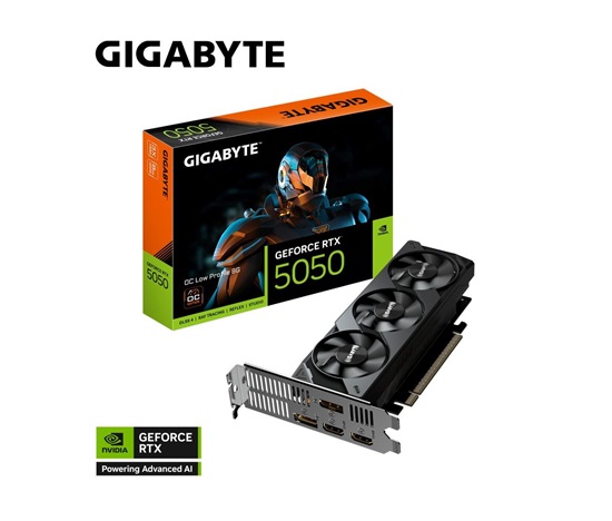 GIGABYTE VGA NVIDIA GeForce RTX 5050 Low Profile OC 8G, 8G GDDR6, 2xDP, 2xHDMI