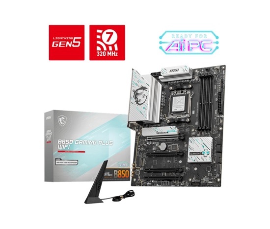 BAZAR - MSI MB Sc AM5 B850 GAMING PLUS WIFI, AMD B850, 4xDDR5, 1xDP, WiFi, ATX - Poškozený obal (Komplet)