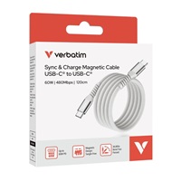 VERBATIM Kabel USB-C Sync & Charge, 60W, Magnetický, 120cm, šedá