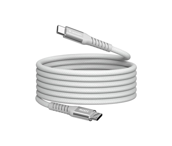 VERBATIM Kabel USB-C Sync & Charge, 100W, Magnetický, 120cm, šedá