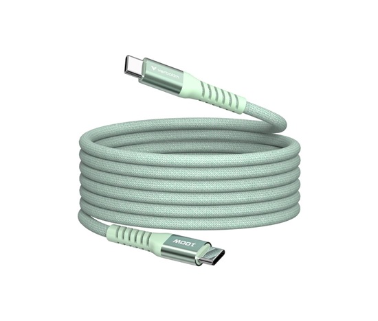 VERBATIM Kabel USB-C Sync & Charge, 100W, Magnetický, 120cm, zelená