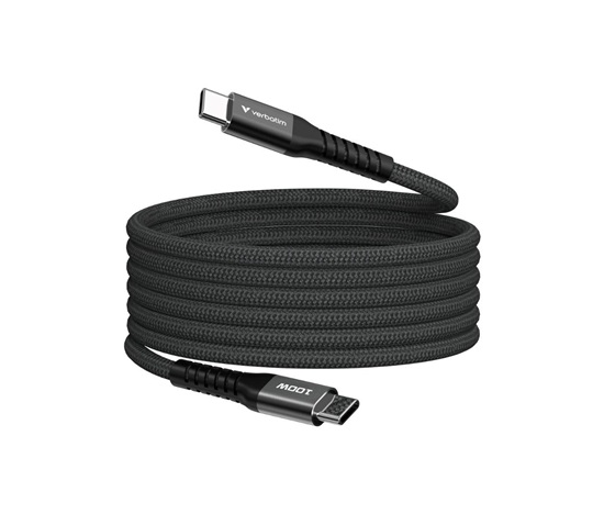 VERBATIM Kabel USB-C Sync & Charge, 100W, Magnetický, 120cm, černá