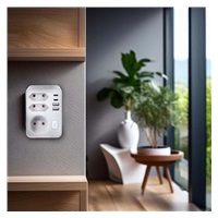 Solight rozbočka, 1x 16A + 2x 2,5A, 2xUSB A+C, bílá, vypínač