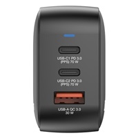 VERBATIM GaN Nabíječka Mini GaN 70W, 2xUSB-C, 1x USB-A, černá