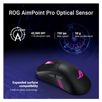 ASUS myš ROG Keris II Origin, bezdrátová herní myš, černá