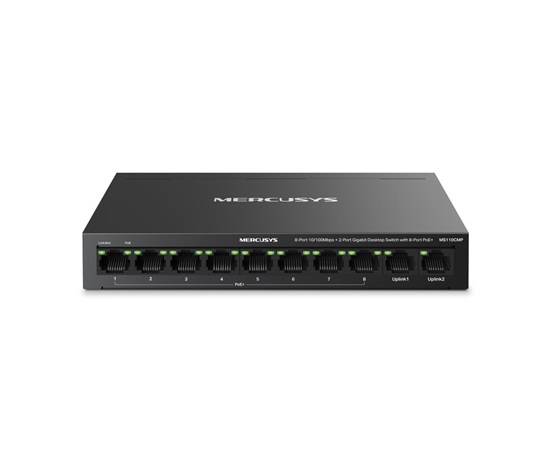 MERCUSYS switch MS110CMP (10x100Mb/s,8xPoE+,115W,fanless)