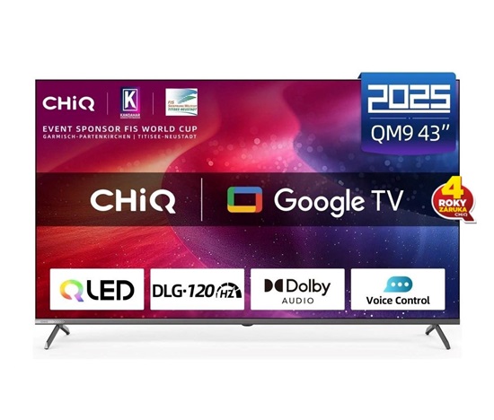 BAZAR - CHiQ U43QM9G TV 43", UHD QLED  Google TV - Poškozený obal (Komplet)