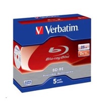VERBATIM BD-RE(5-pack)Blu-Ray/Jewel/2x/25GB
