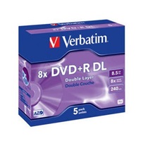 VERBATIM DVD+R(5-pack)DoubleLayer/Jewel/8x/8,5GB
