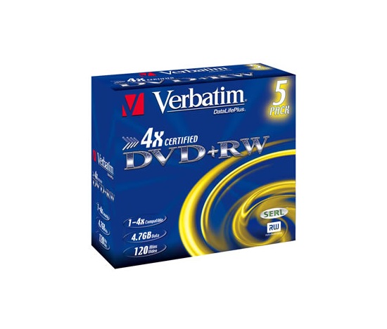 VERBATIM DVD+RW(5-Pack)Jewel/4x/DLP/4.7GB