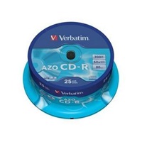 VERBATIM CD-R AZO (25-Pack)Spindle/Crystal/DLP/52x/700MB