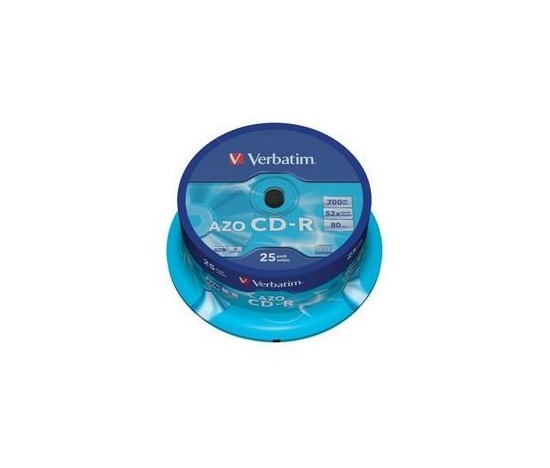 VERBATIM CD-R AZO (25-Pack)Spindle/Crystal/DLP/52x/700MB