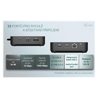 i-tec USB-C DP Dual HDMI Docking Station, PD 100W + Universal Charger 100W