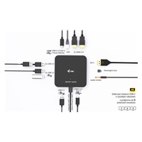 i-tec USB-C DP Dual HDMI Docking Station, PD 100W + Universal Charger 100W