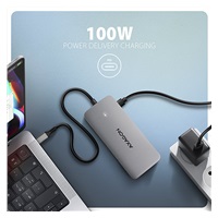 AXAGON HMC-CUB83X2, USB 10Gbps hub, 2x USB-A, USB-C, HDMI & DP 4k/144Hz, RJ-45 GLAN, PD 100W, kabel USB-C 15cm