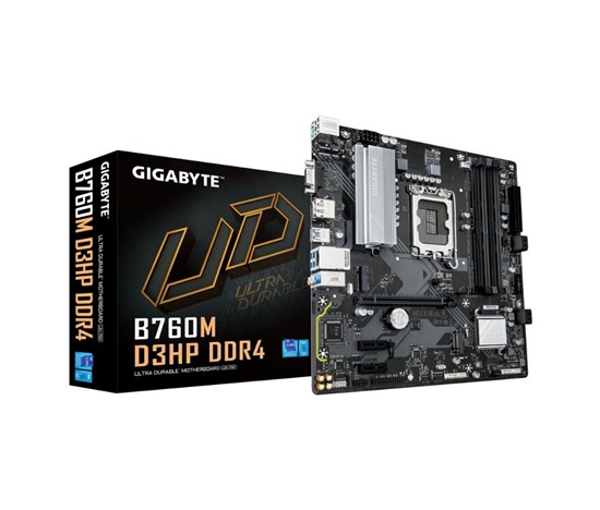 BAZAR GIGABYTE MB Sc LGA1700 B760M D3HP DDR4, Intel B760, 4xDDR4, 2xDP, 1xHDMI, 1xVGA, mATX (POŠKOZENÝ OBAL, PLNÁ ZÁRUKA