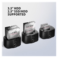 AXAGON ADSA-SC, stacja dokująca USB-C 5Gbps dla 2× SATA 6G 2.5"/3.5" SSD/HDD z funkcją klonowania