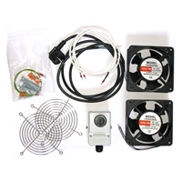 19" ventilace pro nástěnné rozvaděče XtendLan, termostat, 2 ventilátory 120mm, napájecí kabel, spojovací materiál