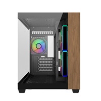Cooler Master case Elite 481 Wood, ATX, Průhledná bočnice, 3x 120mm ARGB Fan, Černá