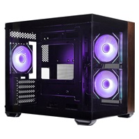 Cooler Master case Elite 481 Wood, mATX, Průhledná bočnice, 3x 120mm ARGB Fan, Černá