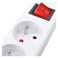 Solight prodlužovací přívod 3m, 5 zásuvek, vypínač, 16A/3680W, PVC, bílý