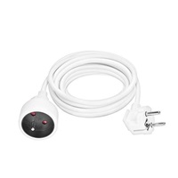 Solight prodlužovací přívod 5m, 1 zásuvka, 16A/3680W, PVC, bílý