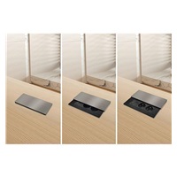 Solight vestavný blok zásuvek s posuvným krytem, 2 zásuvky, HDMI, USB A+C 20W PD, 2m, stříbrný