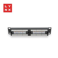 BAZAR - LYNX 10" patch panel 12-port, UTP Cat6, 50µ, nestíněný, černý - POŠKOZENÝ OBAL