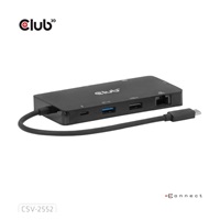 Club3D Dokovací stanice USB-C 9v1, 2xHDMI, 1xUSB-C, 1xUSB-C PD, 2xUSB, 1xRJ45, microSD/SD, černá