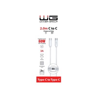 WG - Datový kabel Type-C na Type-C, 2 metry, 3A, 60W, bílá