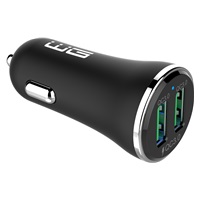 WG - Nabíječka do auta 2x USB-A 36W, QC 3.0 + QC 3.0, černá