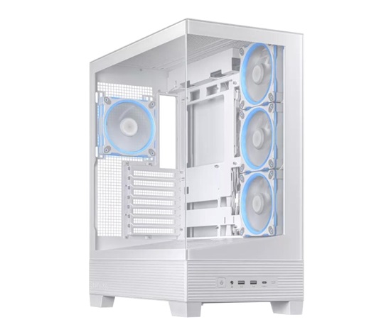 BAZAR ASUS case A31 PLUS TG ARGB, Mid Tower, Průhledná bočnice, 4x120mm ARGB Fan, ARGB Hub, bílá (POŠKOZENÝ OBAL)