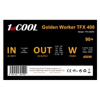 1stCOOL Zdroj Golden Worker TFX 400 88+, 400W, TFX, černá