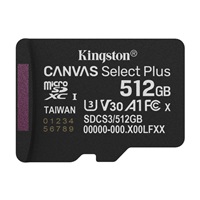Kingston MicroSDXC karta 512GB Canvas Select Plus, U3, V30, A1