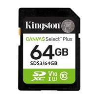 Kingston SDXC karta 64GB Canvas Select Plus, U1, V10, A1