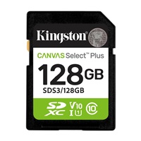 Kingston SDXC karta 128GB Canvas Select Plus, U1, V10, A1