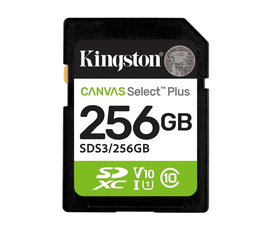 Kingston SDXC karta 256GB Canvas Select Plus, U1, V10, A1