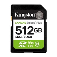 Kingston SDXC karta 512GB Canvas Select Plus, U1, V10, A1