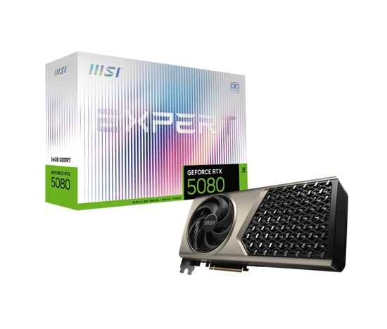 MSI VGA NVIDIA GeForce RTX 5080 16G EXPERT OC, RTX 5080, 16GB GDDR7, 3xDP, 1xHDMI