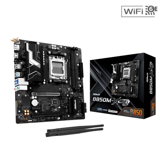 BAZAR ASRock MB Sc AM5 B850M-X WIFI R2.0, AMD B850, 2xDDR5, 1xDP, 1xHDMI, WiFi, mATX (POŠKOZENÝ OBAL)