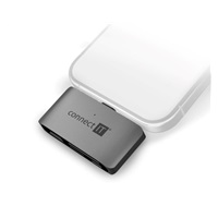 CONNECT IT Dokovací stanice CompactPRO USB-C, 1xUSB-A, 1xUSB-C, MicroSD/SD, šedá