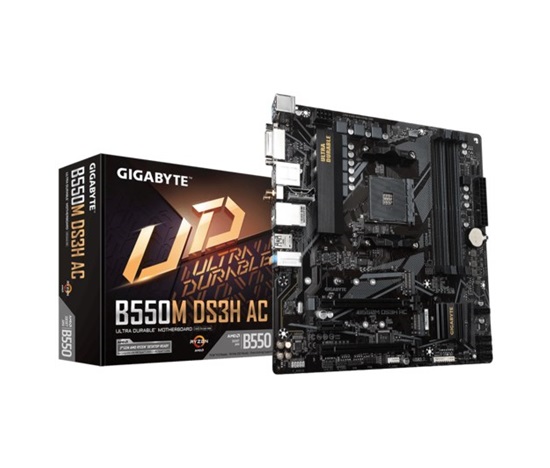 BAZAR - GIGABYTE MB Sc AM4 B550M DS3H AC, 4xDDR4, 1xDP, 1xHDMI, 1xDVI-D, Wi-Fi, mATX - Po opravě (Komplet)